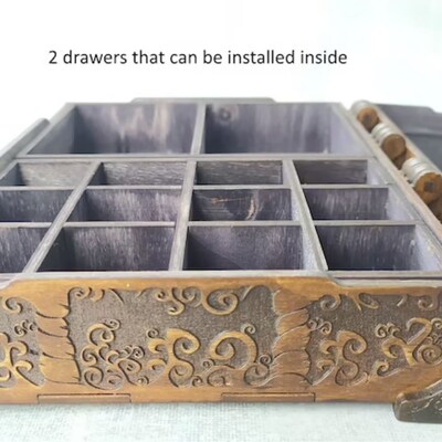 Urbalabs Personalized Wooden Jewelry Box Handmade Compartment Jewelry Box Card Box Money Currency Storage Holder Jewelry Boxes Organizers - image3
